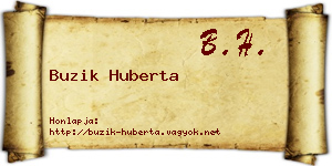 Buzik Huberta névjegykártya